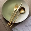 304 Stainless Steel Mirror Light Luxury High Value Steak Knife Fork And Spoon Three-piece Western-style Tableware Dessert Fork