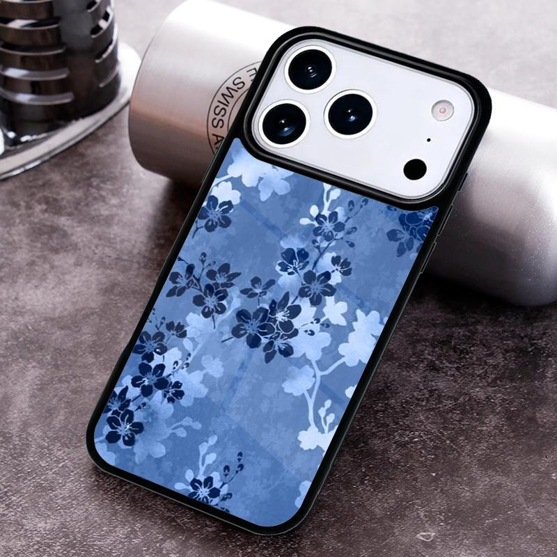 Japanese Style Floral Texture Phone Case for iPhone 17 16 15 Pro Max Air 14 13 12 11 Plus Shockproof Cover