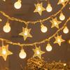 LED Snowflake Light Garland Stars Fairy Light Battery-operated Xmas Tree Elk Decorativa Garland Party Wedding New Year's Decor