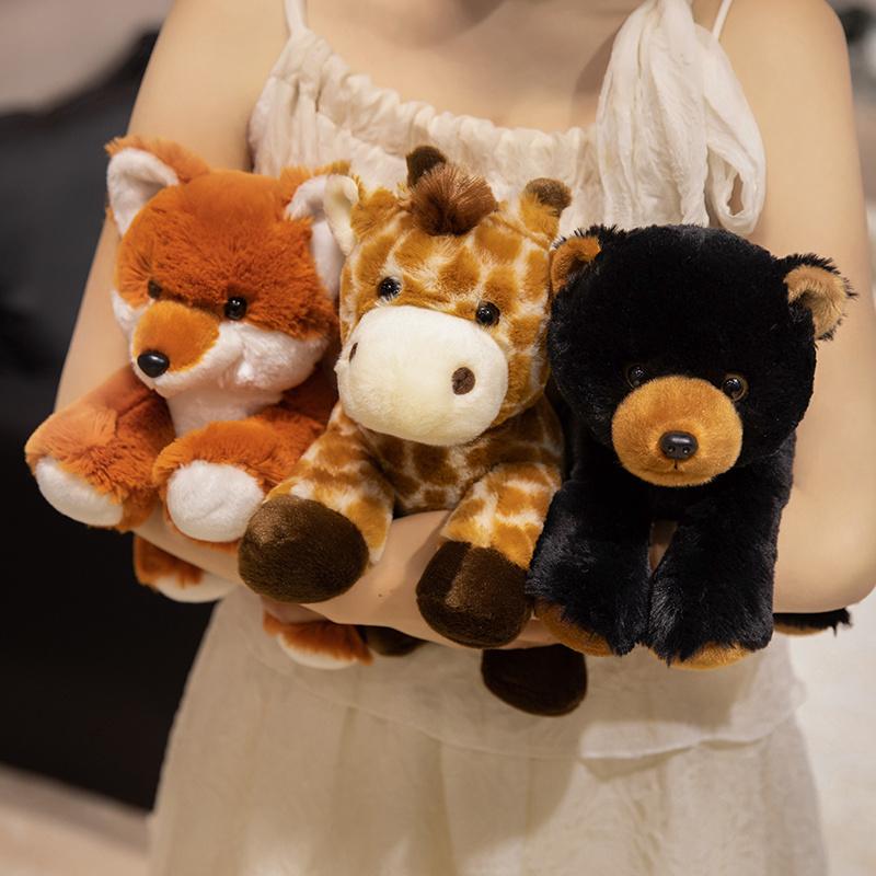 23cm Cute High Quality Sitting Forest Animal Plush Doll Pillow Soft Long-Arm Raccoon Tiger Sloth Panda Fox Plush Toy Home Decor