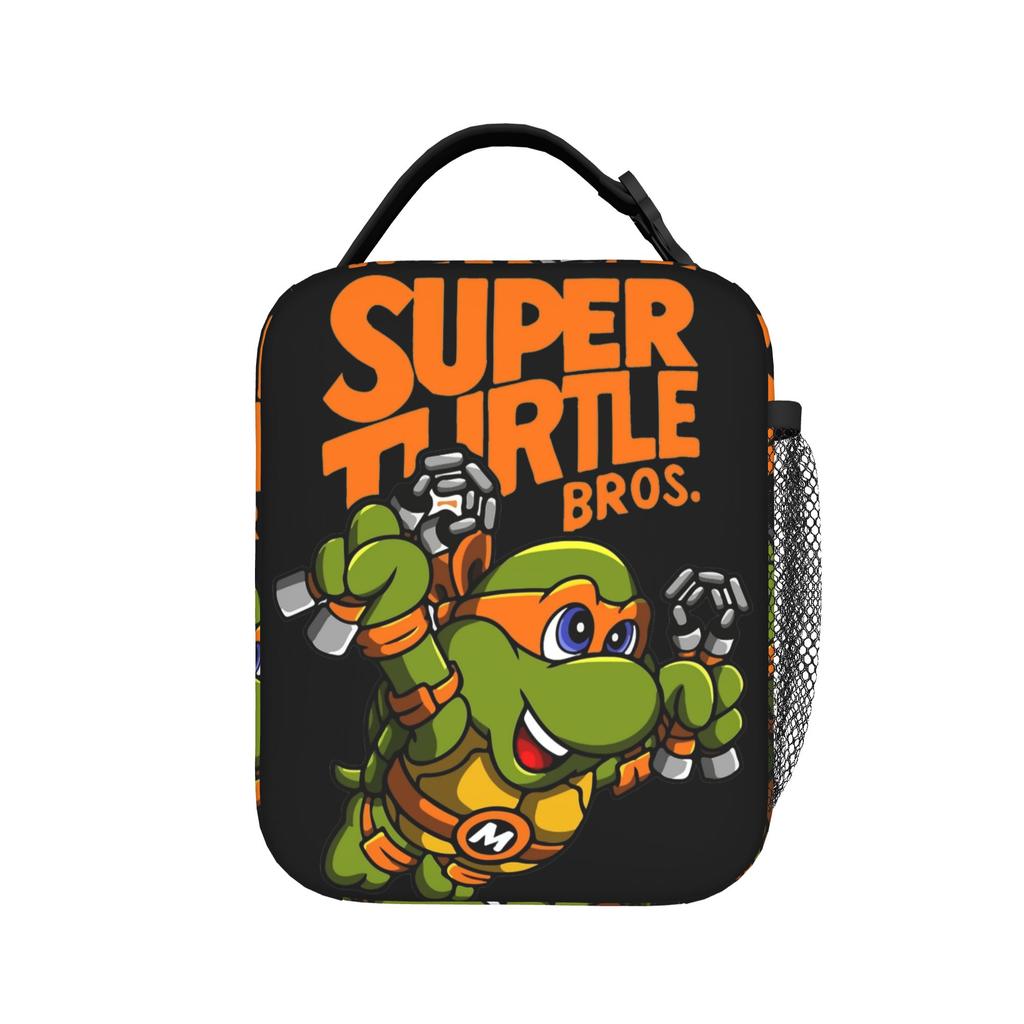 Teenage Turtles Eating Pizza And Skateboarding Insulated Lunch Bag Cooler Bag Meal Container Ninja Turtles Tote Lunch Box