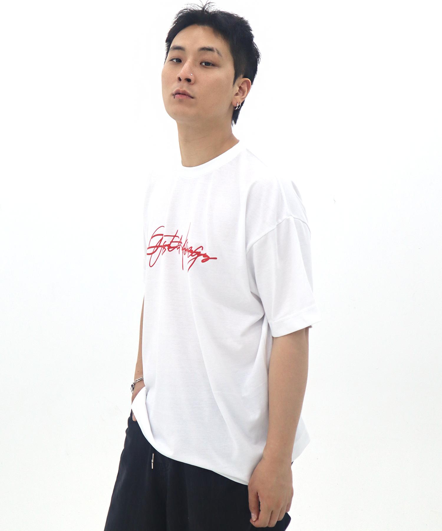 Just Haeng Big Logo Oversized White Short Sleeve (Red) F