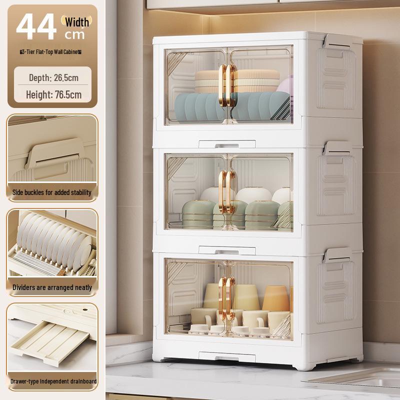 Kitchen Storage Rack for Bowls, Plates, and Chopsticks with Draining Tray