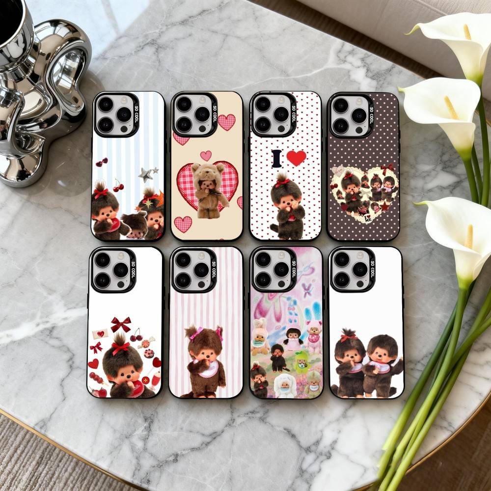 C-Cute M-Monchhichis-S Phone Case For iPhone17,16,15,14,13,12,11 Plus,Pro Max Black Candy silver phone case