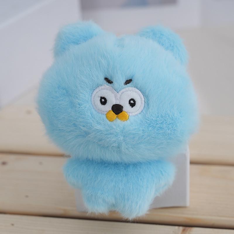 Adorable Stuffed Bear Keychain Cute Plush Toy Backpack Charm With Pp Cotton Filling синий