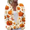 Women's Halloween Print Long Sleeve Knit Cardigan Button Front Sweater for Fall Outfits