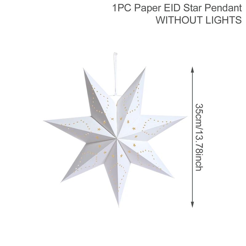 30-75cm Hohlstern Hängeanhänger Eid Mubarak Weihnachten Ramadan Dekoration 2025 Islamische Muslimische Partydeko Ramadan Kareem Geschenk