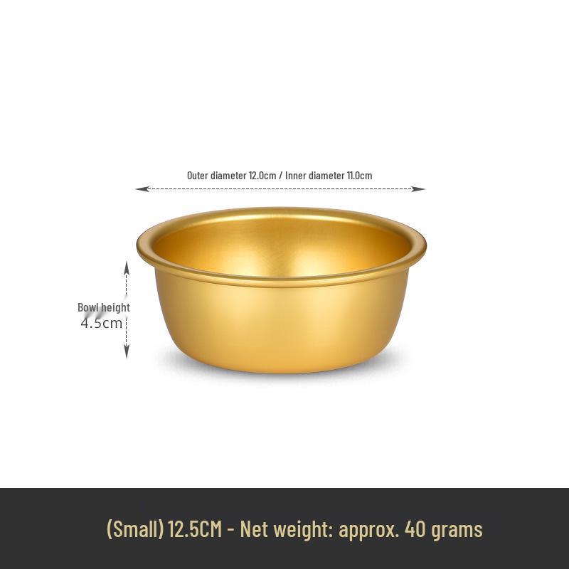 

Korean Yellow Aluminum Double-Ear Soup, Egg, Sauce & Snack Bowl Set