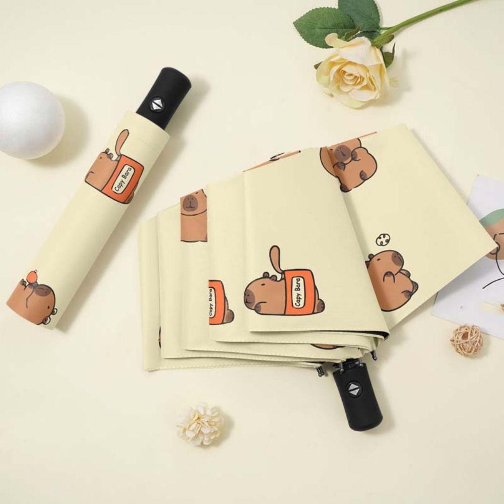 Sun Protection Capybara  Automatic Umbrella Animals Capybara  Anti-UV Umbrella  Students