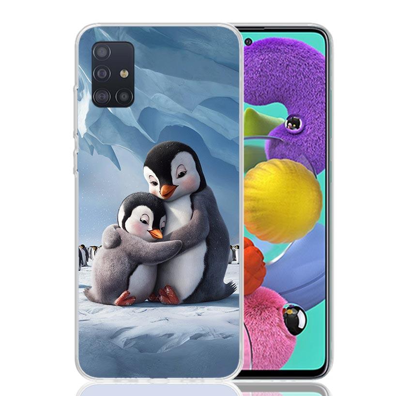 Penguins Love At The North Pole Phone Case For Samsung Galaxy A52 A32 A22 A12 A02S A50S A30S A51 A31 AA71 Note 20 Ultra 10 S10 P
