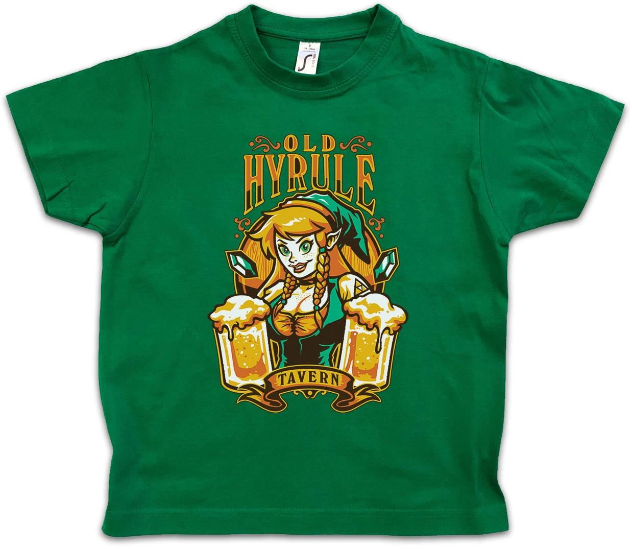 OLD HYRULE TAVERN I Kids Boys T-Shirt Link Legend Game Retro Zelda Triforce Logo 130