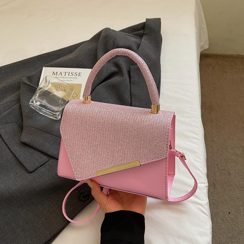 Niche Design Portable Small Square Bag Women's 2025 Summer New Fashion Literary Bright Diamond Shoulder Bag Foreign Style Messenger Bag