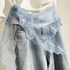 Trend Floral Embroidery Women's Lace Belt Versatile Korean Version Hem Skirt Triangle Scarf Women's Pants Waist Decorative
