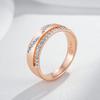Luxury Shiny Natural Zircon Bridal Wedding Rings  Rose Gold  Color Mix Design Daily Fine Ethnic Jewelry For Women