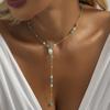 Elegant Retro Pearl Bead Pendant Necklace For Women Chic Street Style Jewelry