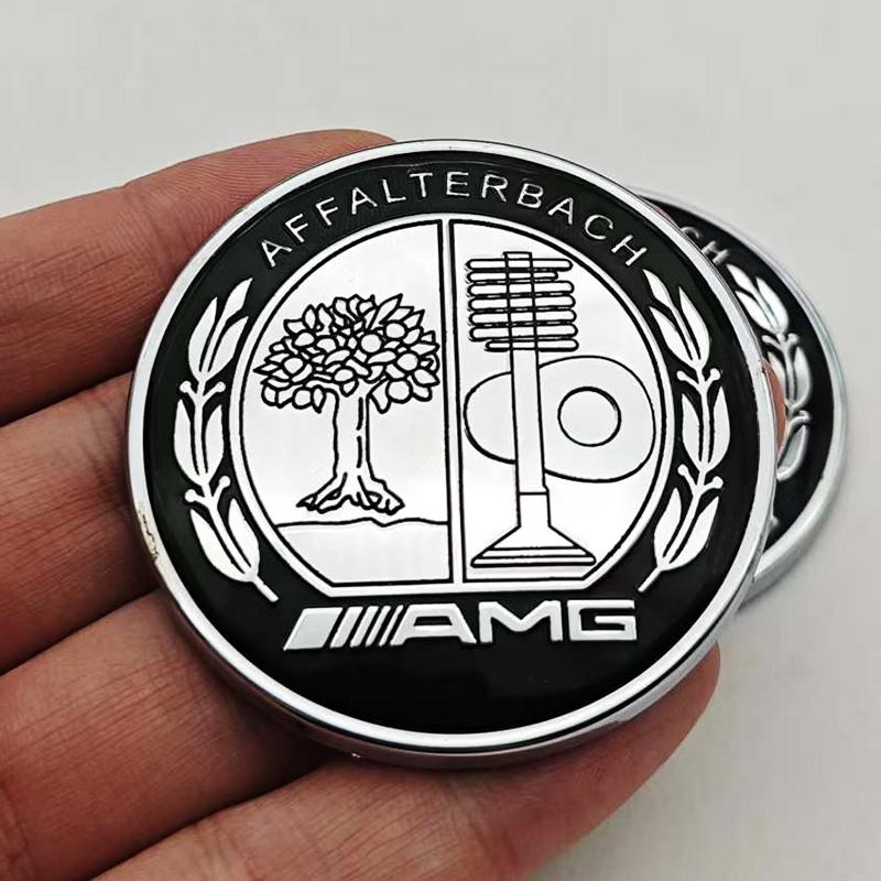 57mm ABS Flat Hood Bonnet Logo AMG Stickers Emblem Badge For Mercedes Benz W204 W124 W201 W202 W212 W220 W205 Auto Accessories