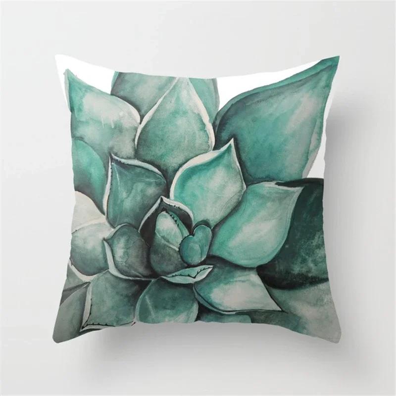 NEW Modern Green Plants Cushion Cover Geometric Nordic Throw Pillows For Home Decoration Cactus Tropical Decorative Pillowcase