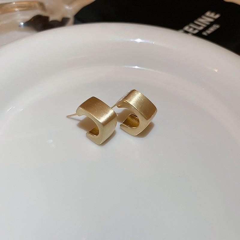 Metal Irregular Earrings European and American Retro Temperament Versatile Earrings Earrings