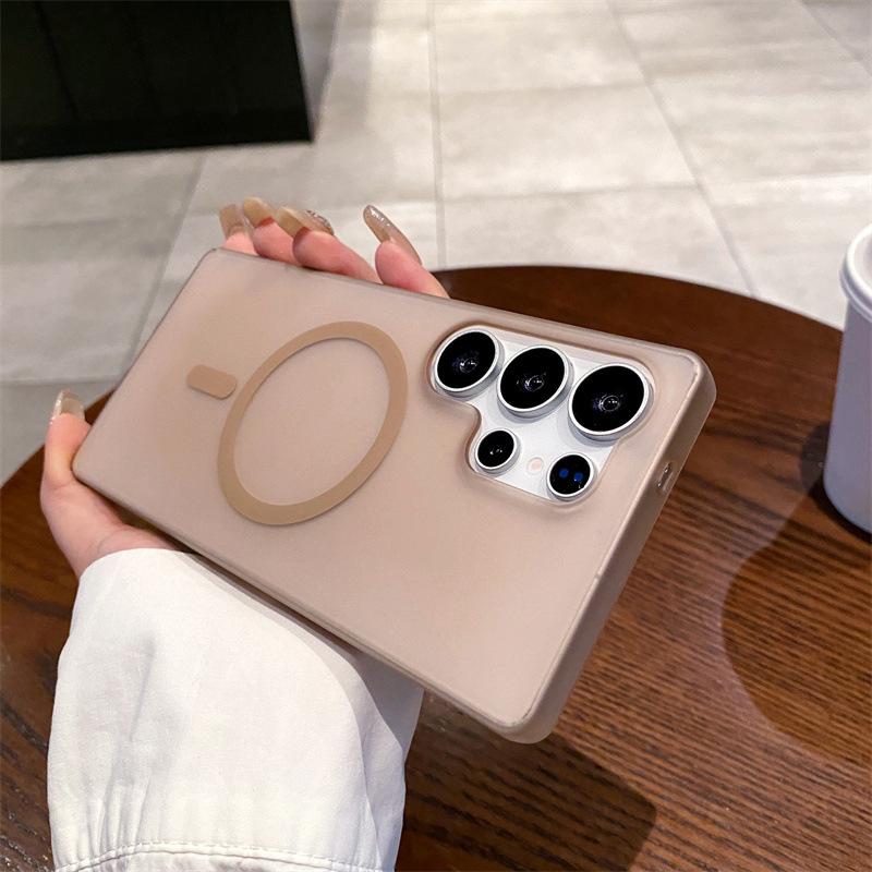 Applicable To Samsung S25Ultra Ice Mist Magnetic Mobile Phone Case S24Ultra Matte A17 Anti-drop A56 Protective Case