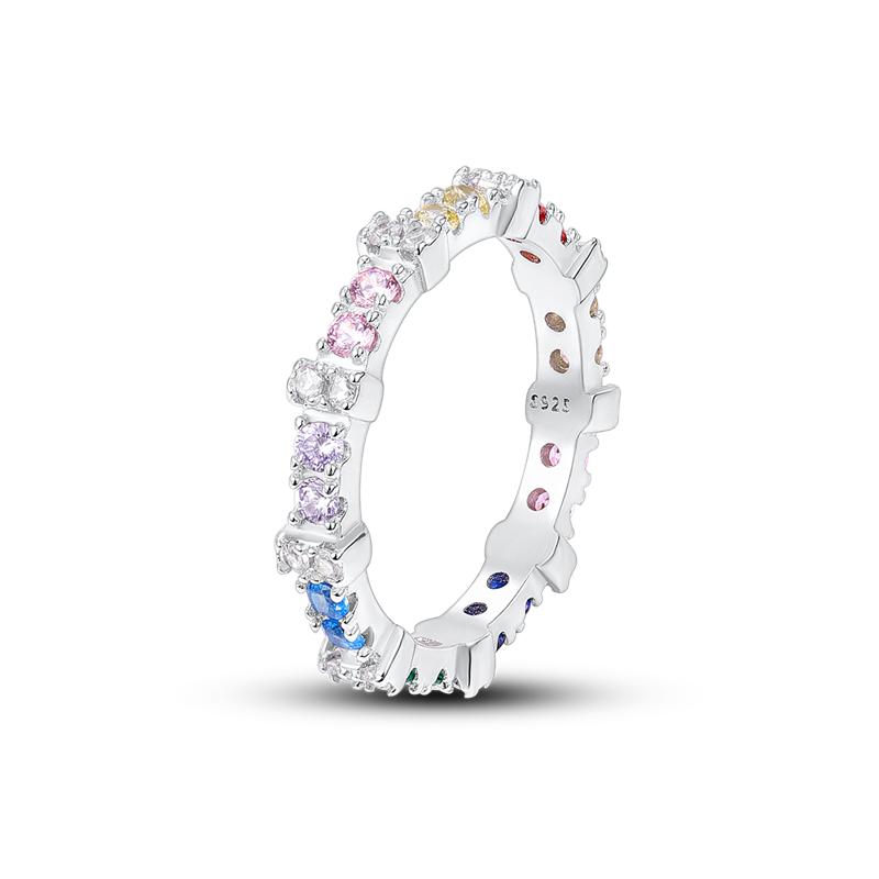 Finger Rings for Women 925 Silver Zircon Crystal Stackable Geometric Ring Wedding Jewelry Engagement Rings