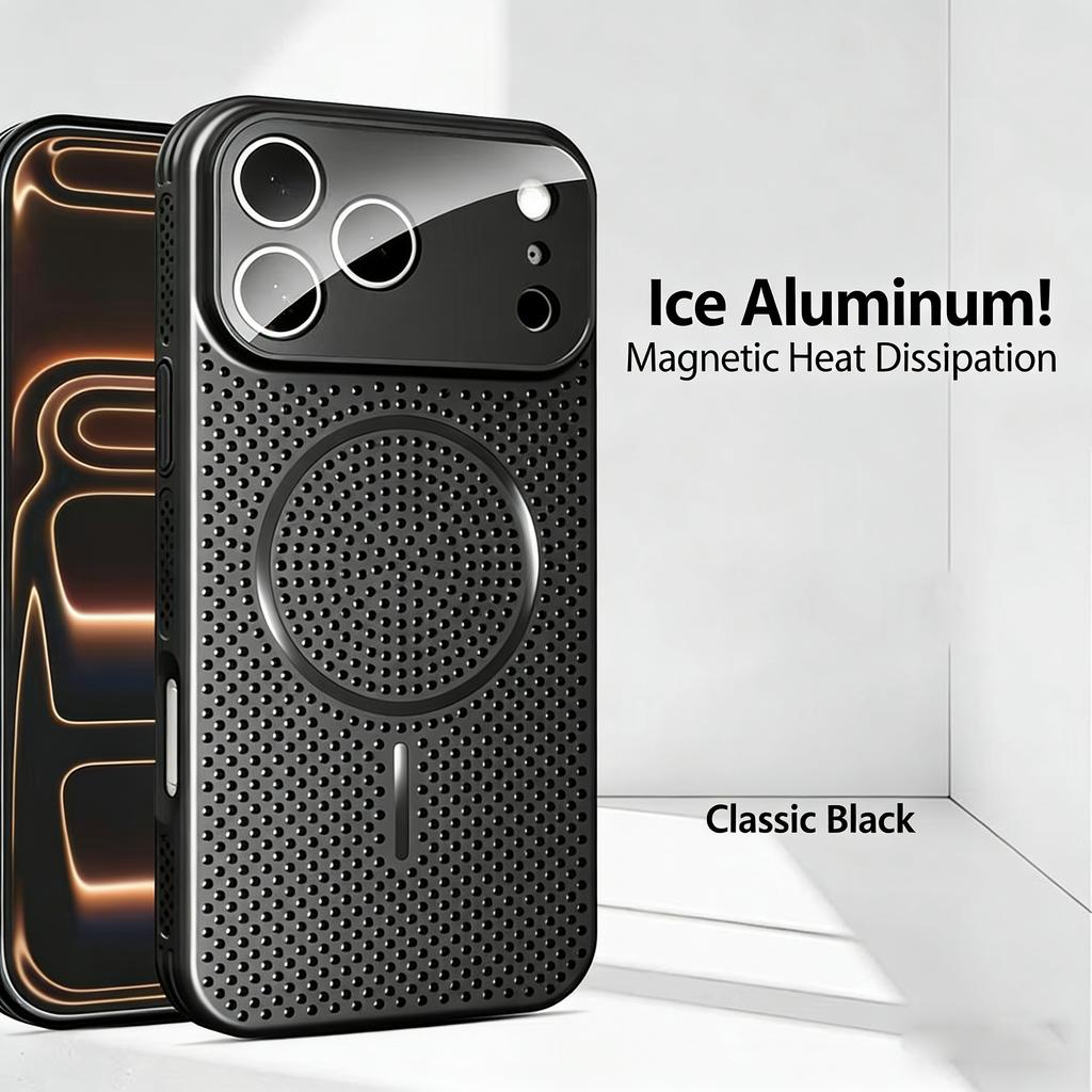 Heat Dissipation Cooling Mesh Hole For Magsafe Case for iPhone 17 16 15 14 Plus 13 12 Pro Max Hard Magnetic Len Protection Cover