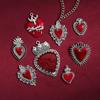 Gothic Heart Shape Pendant Vintage Alloy Jewelry Charm Jewelry Findings for DIY Necklace Earrings Making Accessory