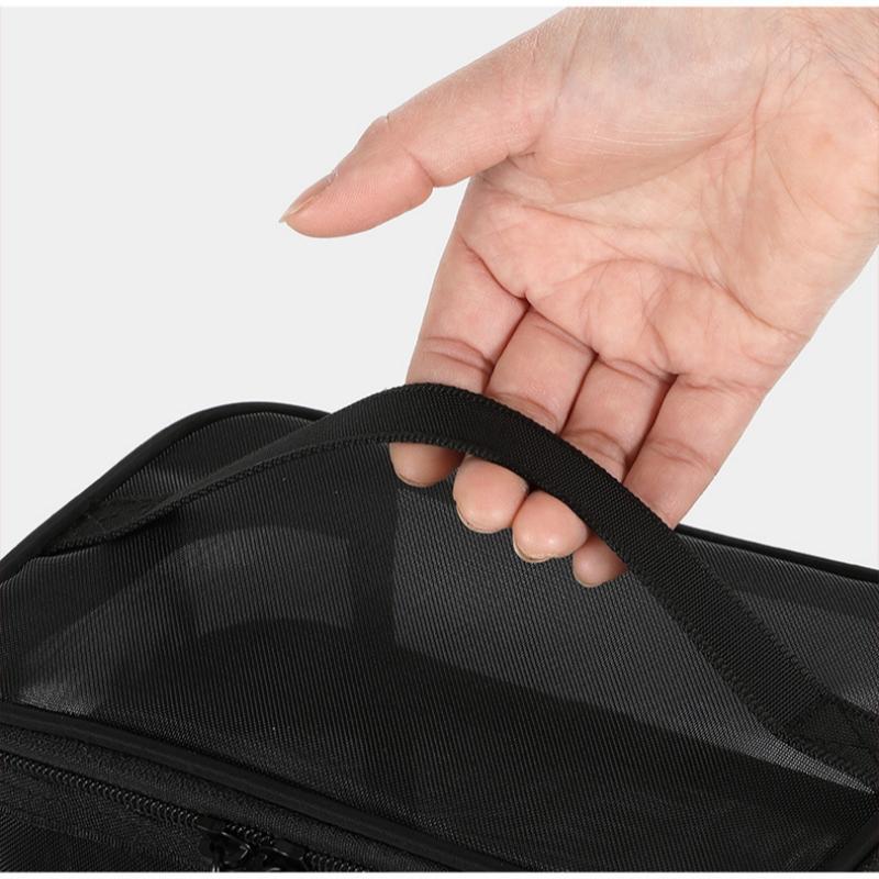 Reise-Mesh-Wasch-Aufbewahrungstasche, Make-up-Organizer, Kosmetik, Make-up, Hautpflegebox, Kunststoffbehälter, Handtasche für Damen und Herren, Badezimmer