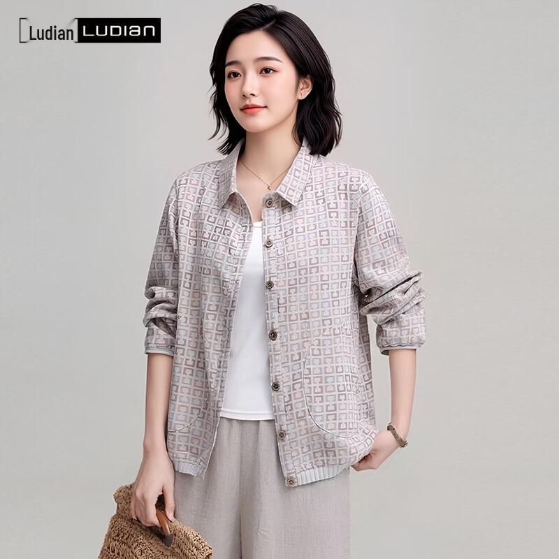 LUDIan Women's Pure Cotton Casual Long Sleeve Shirt