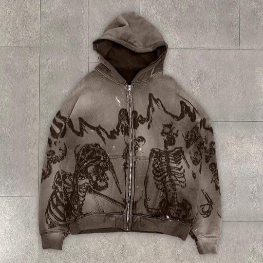 Spring and Autumn New Personality Painted Men's and Women's Hoodies Printed Graffiti Sweater