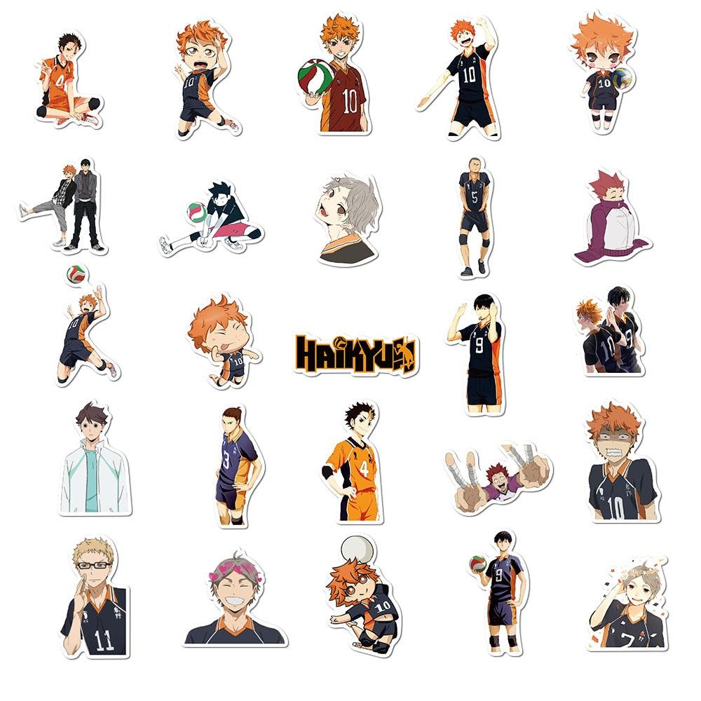 50/Pack Cartoon Anime Haikyuu Stickers Waterproof Car Guitar Luggage Skateboard Laptop Cute Funny Graffiti Sticker Kid Toy