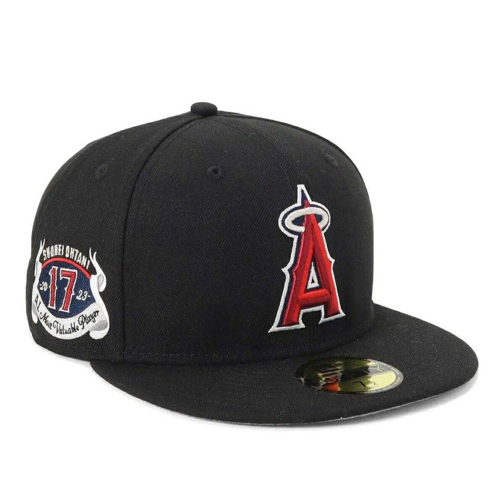 New Era 59FIFTY Side Patch MLB LAA Black Size 7 5950 MVP SO LOSANG NER36C8808 Cap, 3/8, BLK, 14388846,