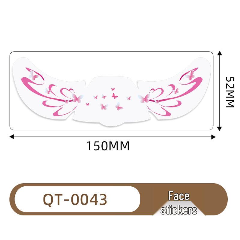 Christmas Butterfly & Flower Face Tattoo Stickers - Fresh European Style Freckle Designs for Parties