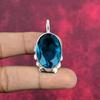 London Blue Topaz Pendant, 925 Solid Sterling Silver Gemstone Jewelry, Handmade Pendant, For Thanksgiving