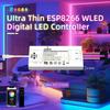 WLED Digital Mic LED Strip Controller ESP32/ESP8266 Ultra-Thin 2CH 5-24V 12AMax Output Drives800 IC WLED WiFi Remote Addressable