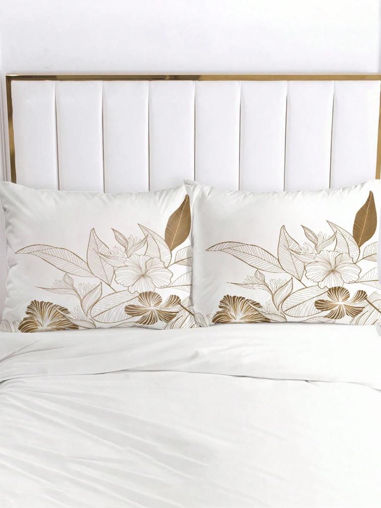 Ensemble de housse de couette 3 pièces à imprimé floral élégant sans couette Style simple Parures de lit 100 % polyester Décoration de chambre Taille Simple Twin Full