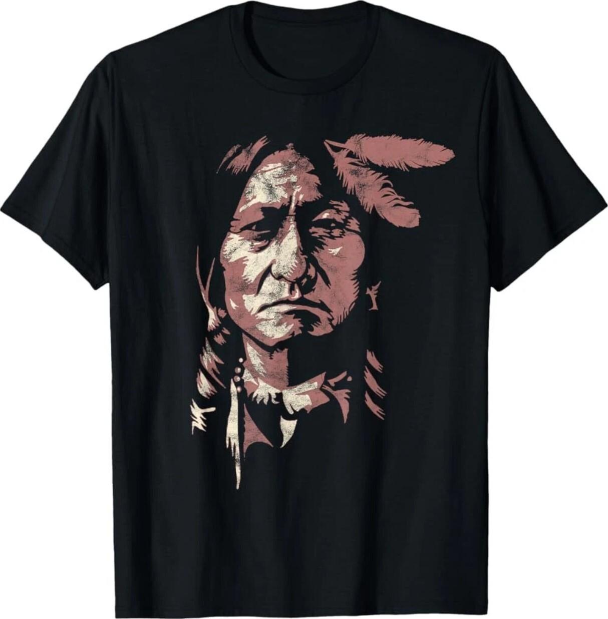 Sitting bull native american chief indian warrior men women T-Shirt, Unisex Tee S разноцветный
