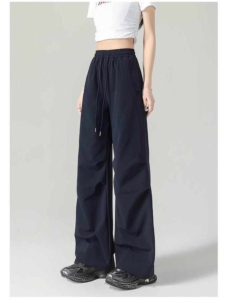 Damen 2025 Sommer Marineblau Weitbeinige Fallschirm-Cargohose