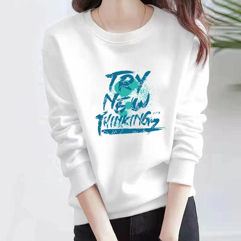 

Осень и зима новый женский свитер хлопок белый с длинными рукавами круглый воротник с тонким женским пальто M