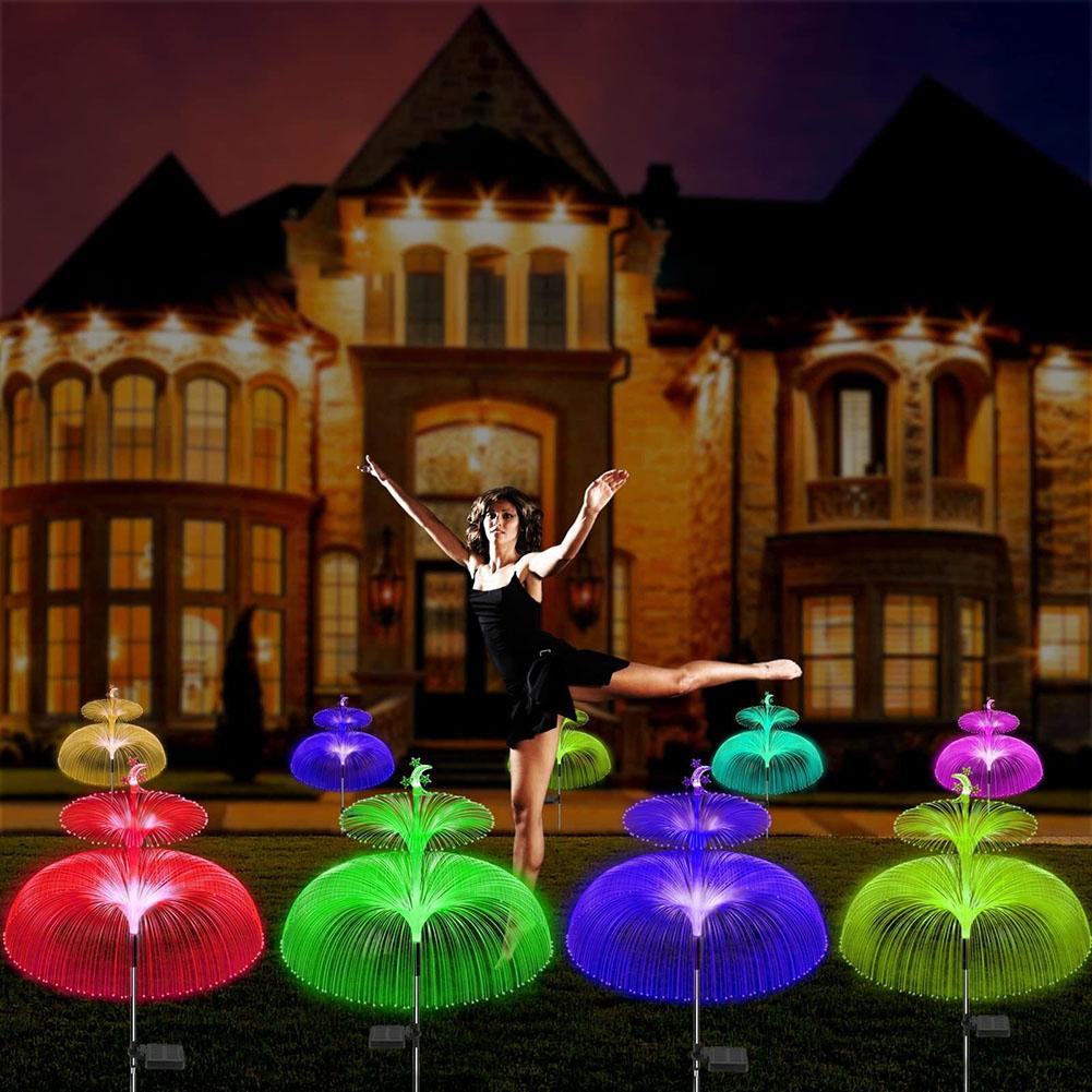 Garden Decoration Light IP65 Waterproof Fairy Pathway Light 600mAh 7 Colors Changing with Moon Star for Yard Patio Garden Gazebo