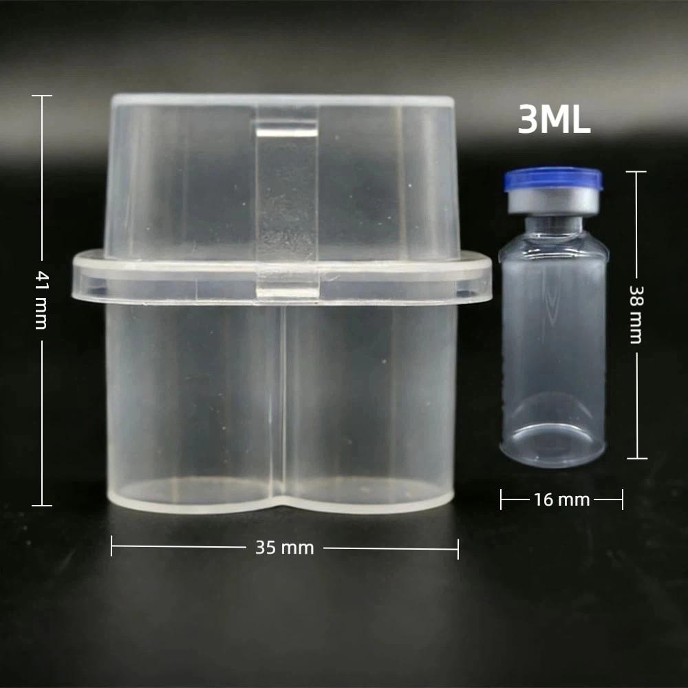 3/5/7/10mL 2/10/24-Slot Vial Storage Case Plastic Clear Microtube Storage Box Stackable Freezer Tube Box Diabetic Supplies