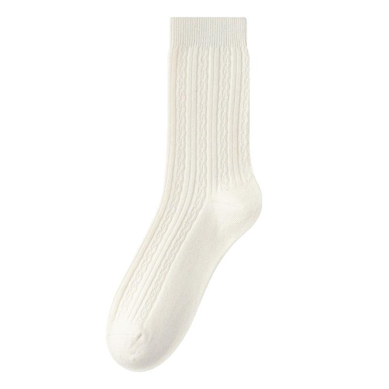 Wool Socks - Children's Autumn and Winter Thick and Warm Dark Marbled Twisted Mid-calf Socks