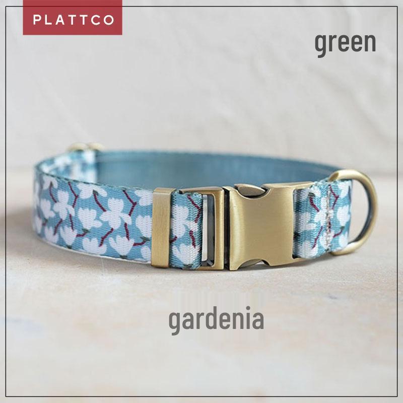 Plattco Nylon Screen Print Dog Leash and Gardenia Collar Anti-Lost Set. Large (2.5cm x 49-55cm)