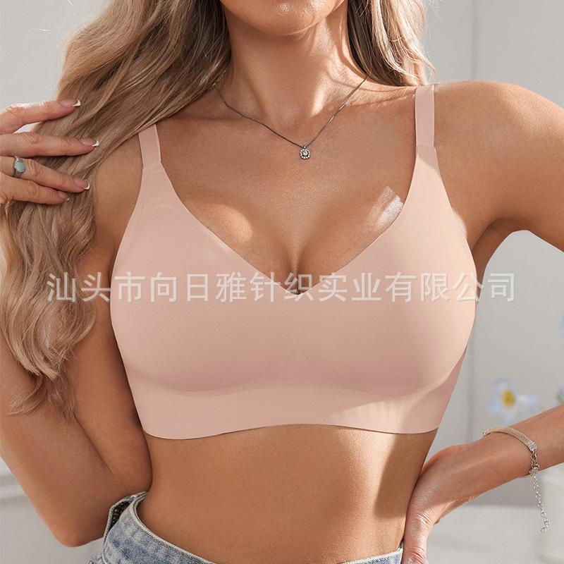 Damen Jelly-Streifen kabelloser BH, Komfort nahtlos Nacktes Gefühl Unsichtbare Dessous