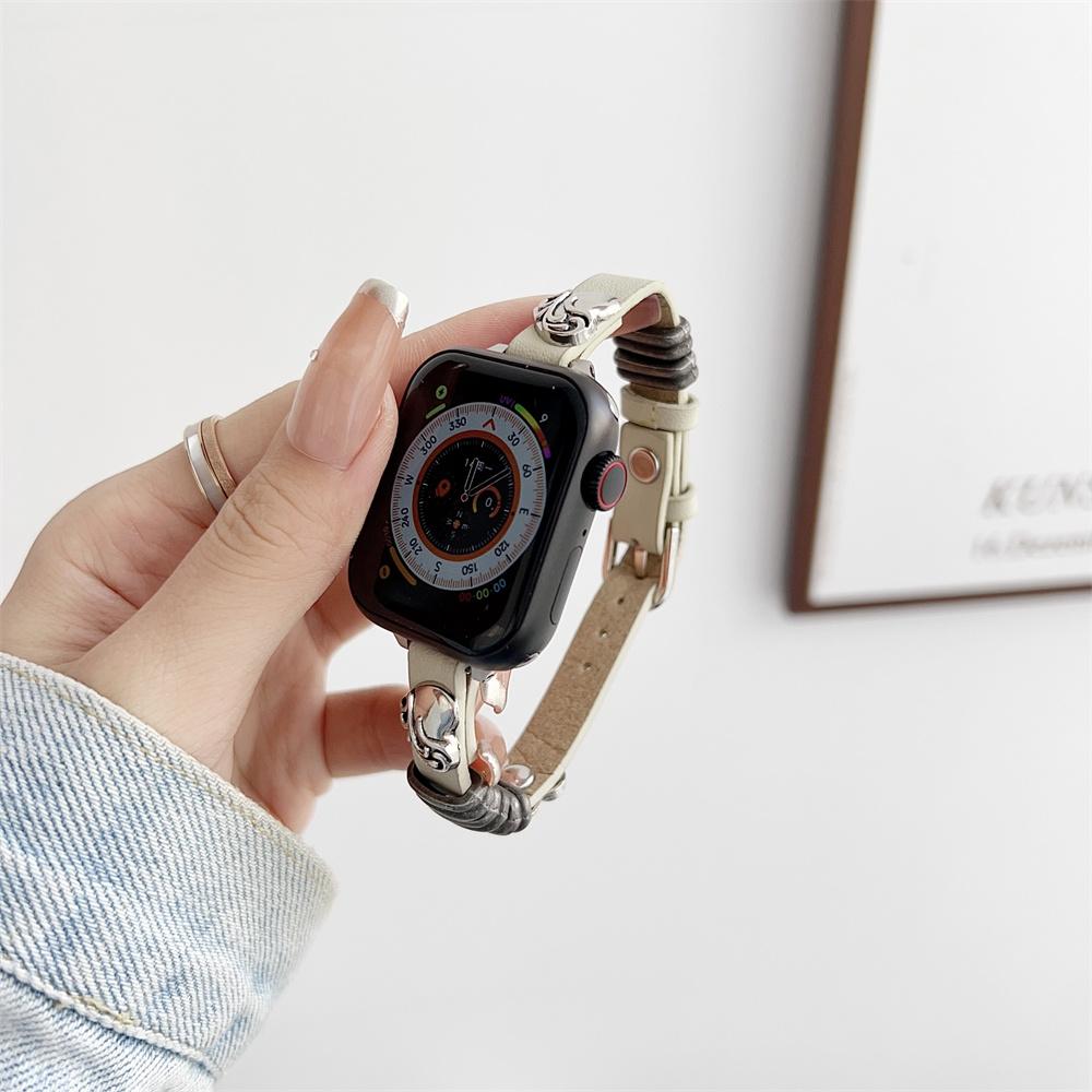 Calfskin Genuine Leather Watchband 38mm 40mm 41mm for iwatch 8 7 6 5 4 3 SE Replace Wrist Strap 42mm 44mm 45mm for Apple Watch