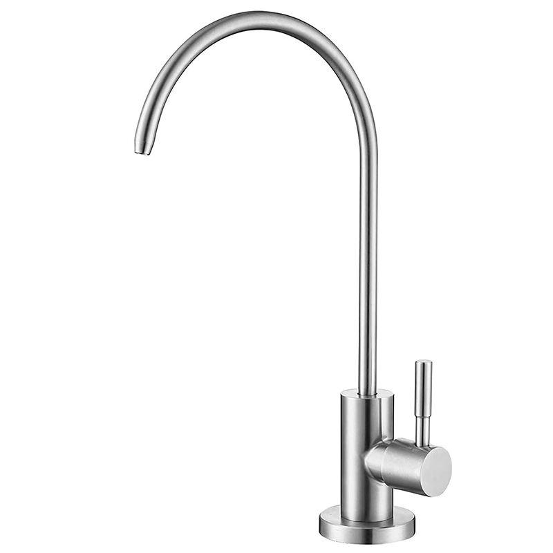 Modern Single Cold Water Purifier Kitchen Tap 304 Stainless Steel Brushed Kitchen Faucet (as the picture,Stainless Steel)