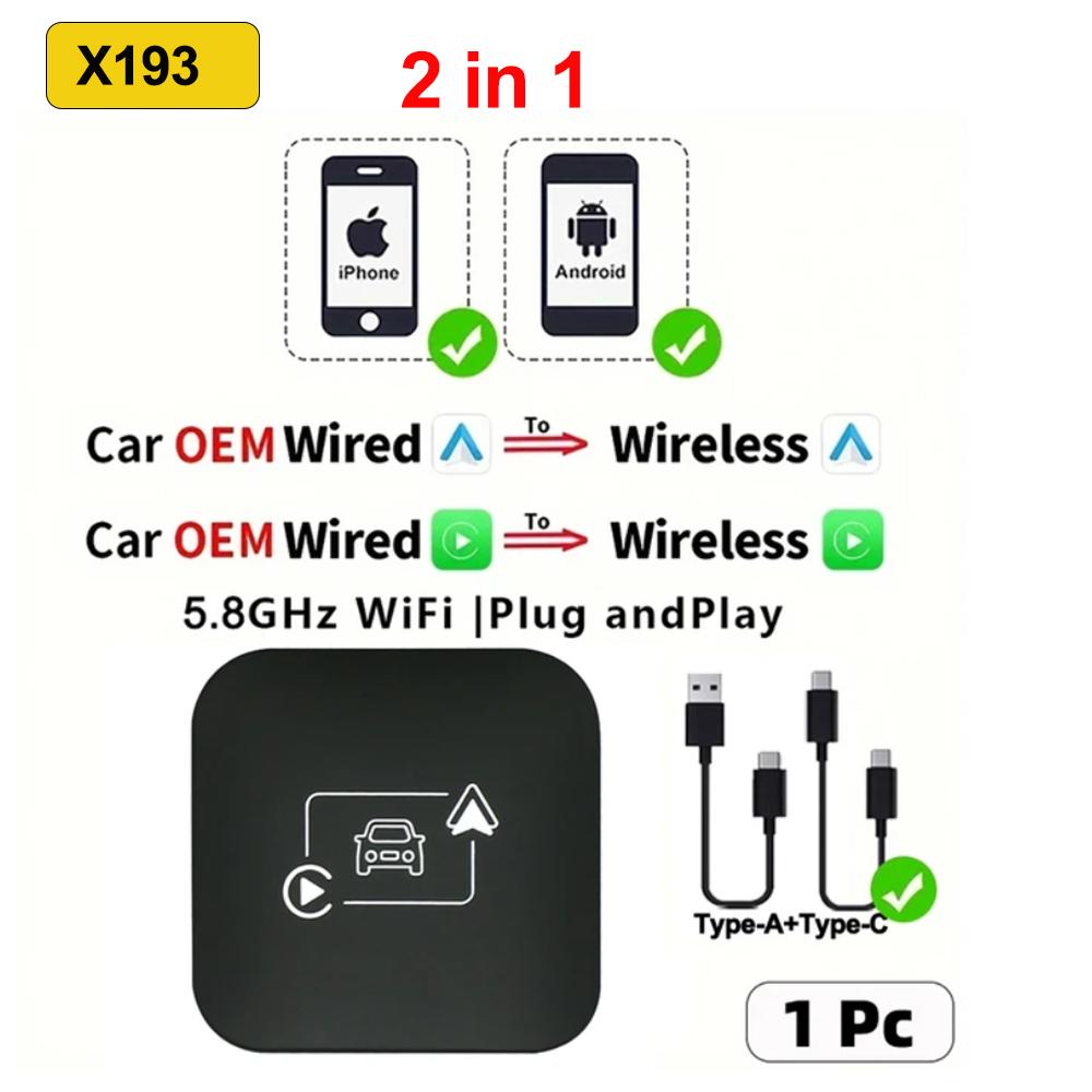 Car Video Box Carplay Ai Box Wireless CarPlay Android Auto Smart TV Box Car Intelligent System WIFI for Netflix YouTube Options
