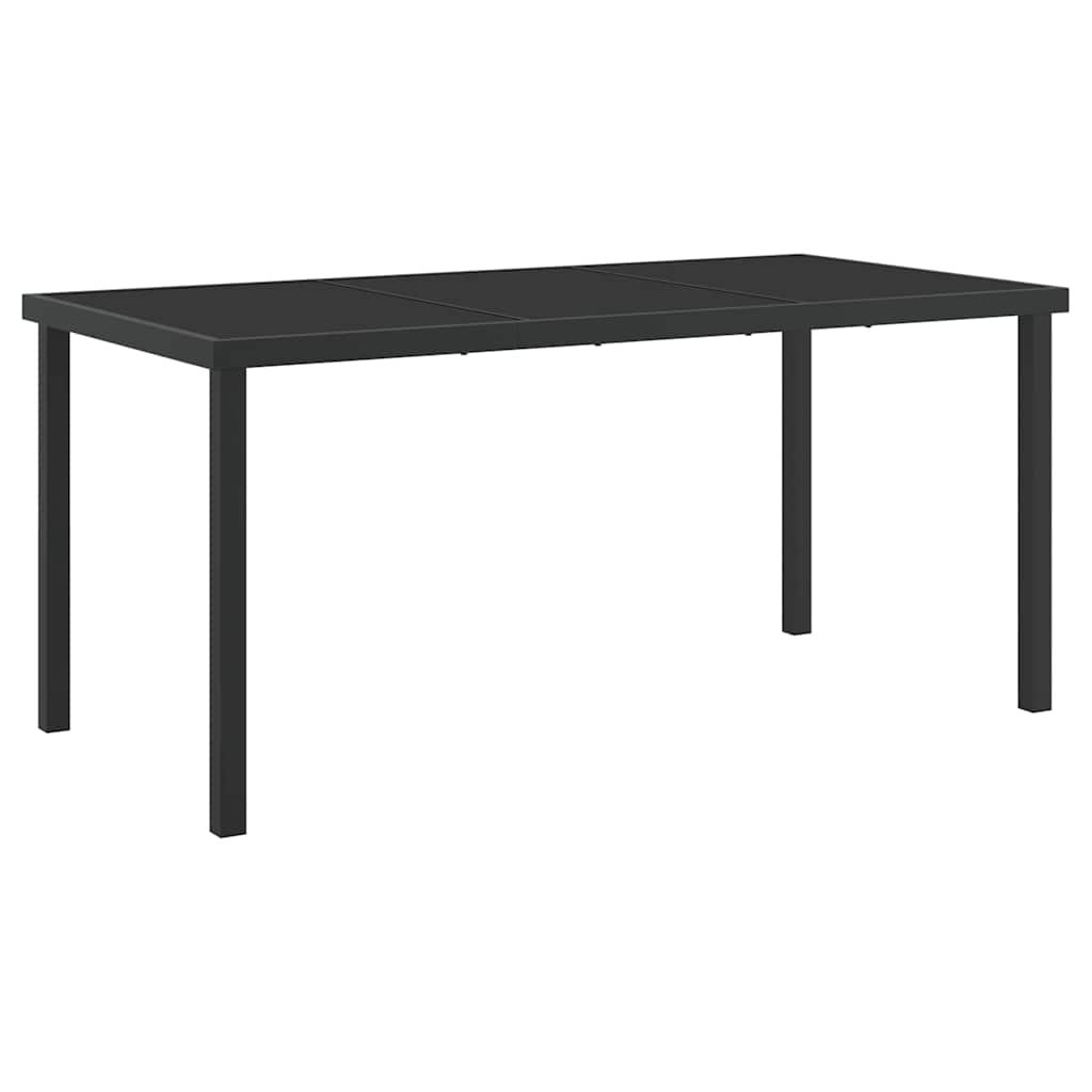 Garden Dining Set 7 pcs Black Poly Rattan