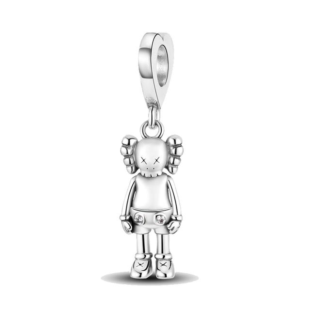 New 925 Sterling Silver Dog and Red Snowman Charm Bead Fit Original 925 Fashion Bracelets DIY Fine Jewelry Making for Women