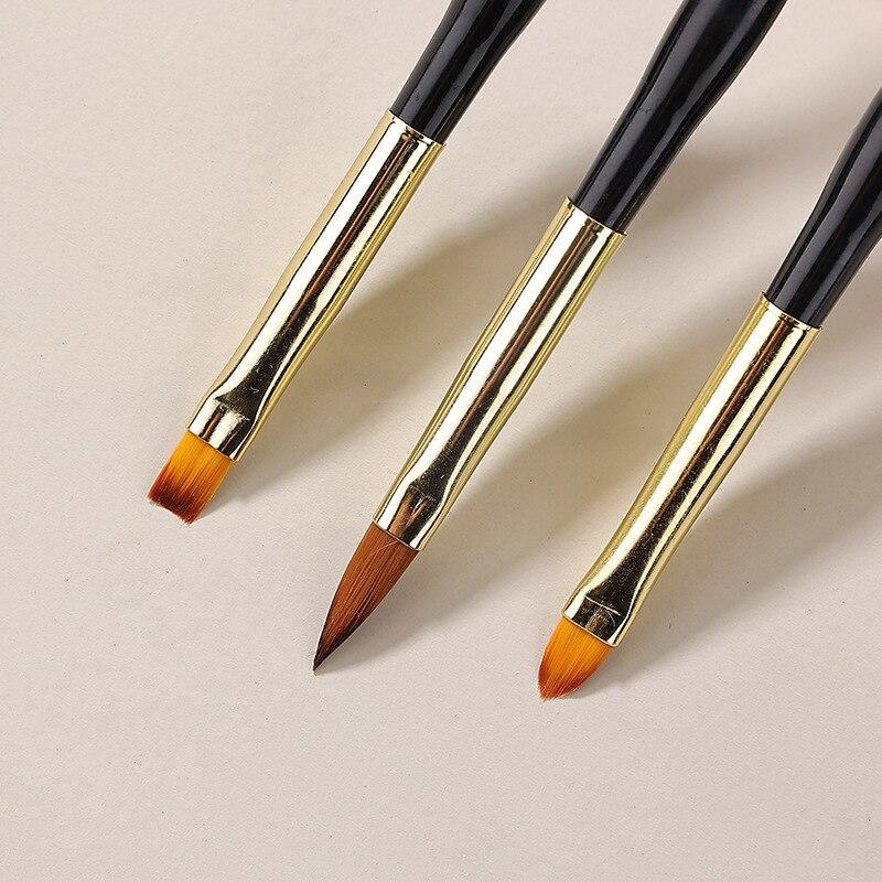 3 perii de manichiură cu dublă utilizare perie cu gradient de gel Pinceles pix pentru desen cu linie ultra subțire unelte de pictură pentru design pentru unghii cu capăt dublu
