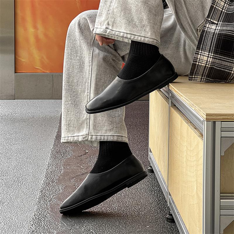 Moda 2025 Wiosna Brytyjski Styl Wsuwane Płaskie Buty Męskie Miękkie Oddychające Retro Buty do Jazdy Wszechstronne Casualowe Mokasyny do Codziennego Noszenia